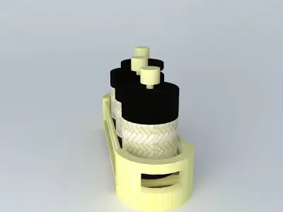 BAMBOO CONTAINER 1 Free 3D model