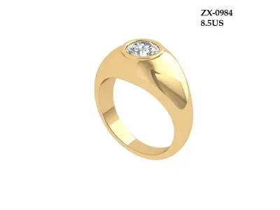 Solitaire Engagement Ring 3D print model 90