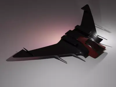 spaceship jet fighter in sky 3D model