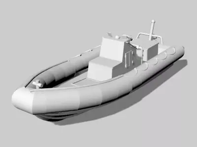 RHIB - Rigid Hull Inflatable Boat-  23 foot - Standard Navy 3D print model