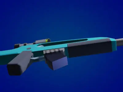 Gun to game PBR low-poly game read Free low-poly 3D model