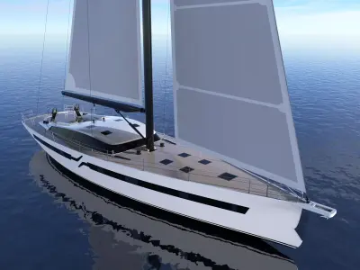 23 m Luxury Sail yacht 3D model