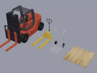 Warehouse assets bundle - Low poly Low-poly 3D model