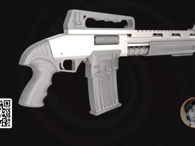 Compact Tactical Rifle - 3D Model Modern Bullpup Carbine 3D model