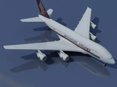 Singapore Airlines A380 3D model