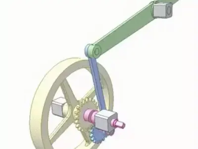  Flywheel speed amplifier-Idea mechanism Free 3D model