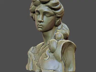Classic Art Sculpt Female torso and head 3D print model purchase