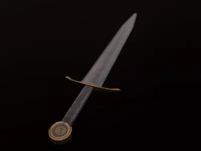 Fantasy Broadsword Low-poly 3D model