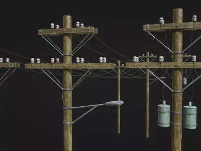 High Voltage Lines Low-poly 3D model