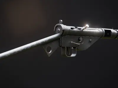 Sten Mk II - British WW2 Submachine Gun Low-poly 3D model