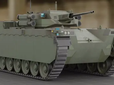 Type-X Tank - Milrem Robotics Low-poly 3D model