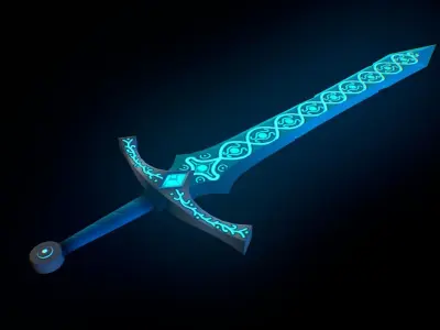 Sword that glows Low-poly 3D model