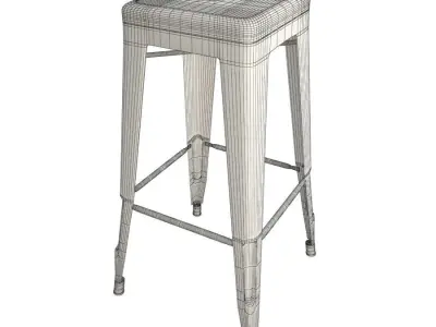 Tolix Metallic Stool 3D model
