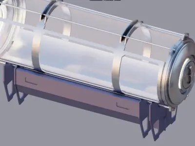 sci-fi sleeping or hybernation chamber pod Low-poly 3D model