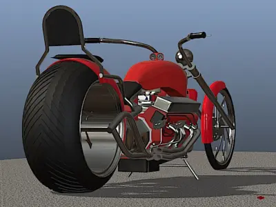 Custom V8 Chopper - High Poly 3D Model 3D model