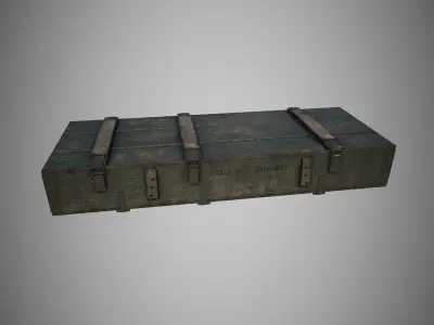 military wooden box for ammunition 122 mm howitzer D-30 Low-poly 3D model
