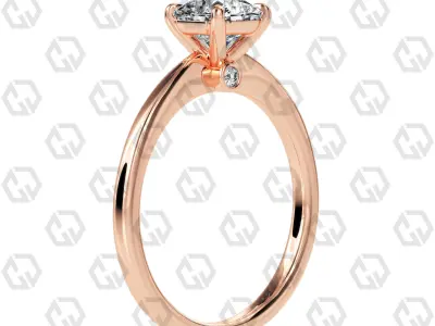 Ring 160 Radiant shape with hidden signature diamond both side 3D print model