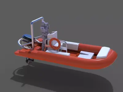 Lifeboat rubber with man 3D print model