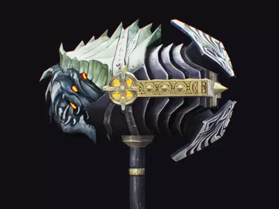 Hammer Mace Maul Bludgeon Mallet Breaker Sledgehammer Melee Low-poly 3D model buy