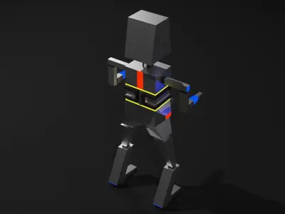 Low poly robot model rigged  Free low-poly 3D model