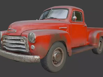 Vintage Rusty Pickup Truck 3D Model 3D model 10