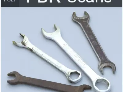 Wrenchs Middle Poly 3D model purchase