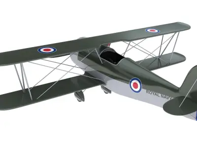British Royal Navy Biplane 3D model