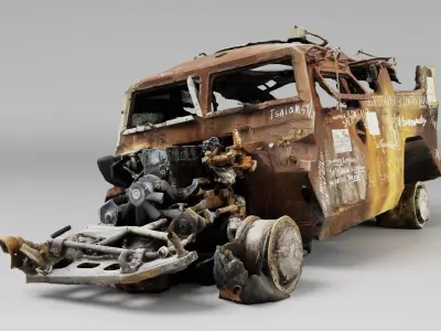 Tigr or Tiger infantry mobility vehicle destroyed in Ukraine  3D model