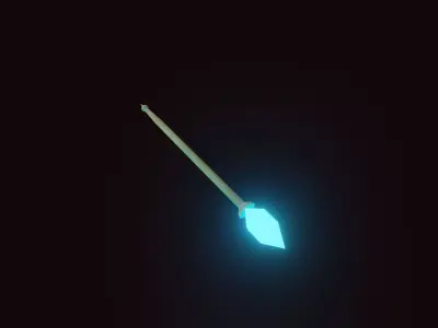 Stylized Mage Staff 3D Model Low-poly 3D model