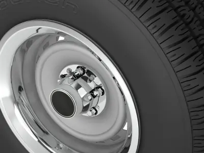 VINTAGE WHEEL AND TIRE 8 3D model