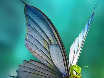 3DRT - Toon Butterfly  Low-poly 3D model