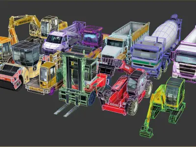 Low-poly Construction units collection Vol1 Low-poly 3D model