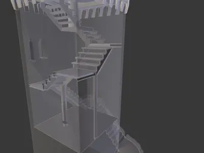 Old Medieval Tower Low-poly 3D model