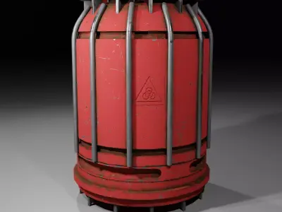 Sci-Fi Rusty Barrel Low-poly 3D model
