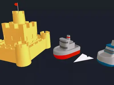 Toys - Low Poly Toy Props by Ake Low-poly 3D model