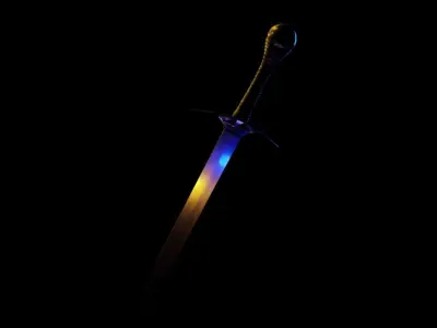 Knights Blade Medieval Sword Low-poly 3D model