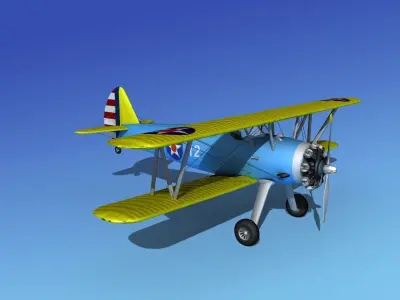Stearman PT-17 Kaydet Trainer V13 3D model
