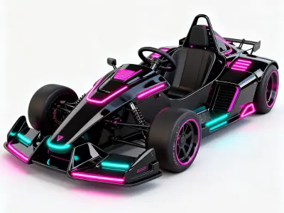 Cyberpunk Neon Go Kart 3D Model v03 Low-poly 3D model
