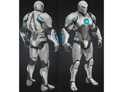 Futuristic Robot Android Low-poly 3D model