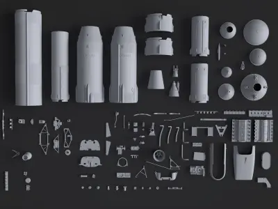 Kitbash Kit - 100 Original Star Wars Parts 3D model
