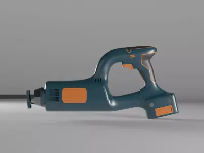 generic reciprocating saw game ready Low-poly 3D model