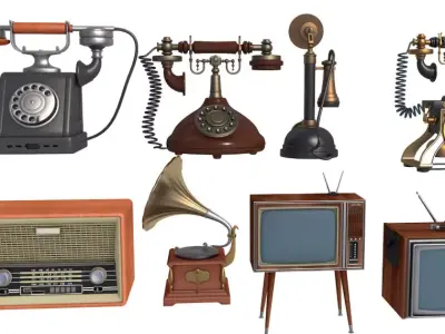 fVintage Home Devices Collection 3D model