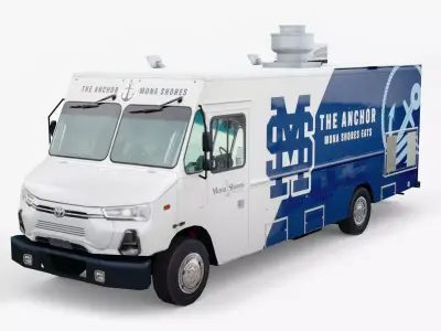 Toyota Food Truck van Low-poly 3D model