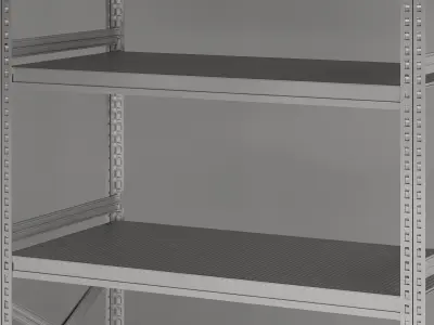 Warehouse shelf galvanized steel 3D model