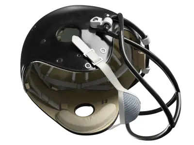  Vintage Gridiron Football Helmet with White Stripe Black 