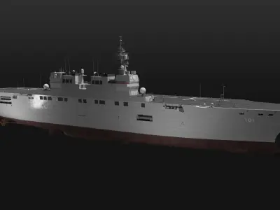 JMSDF Hyuga class helicopter carrier 3D model