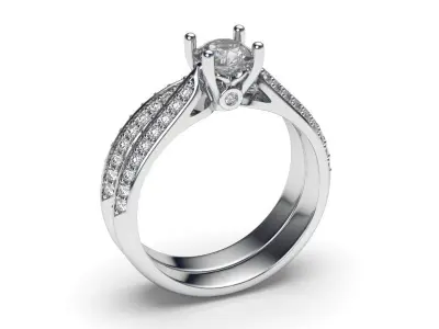 solitaire with ring sizes  9 part S90 3D print model