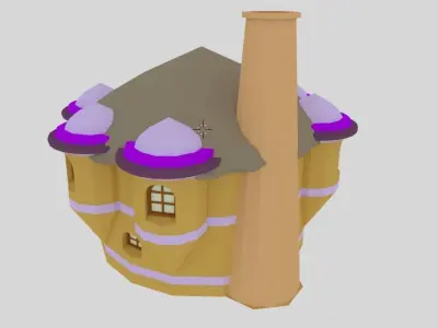 LOW POLY MEDIEVEL HOUSE 3  MANSION MODEL CARTOON STYLE Low-poly 3D model