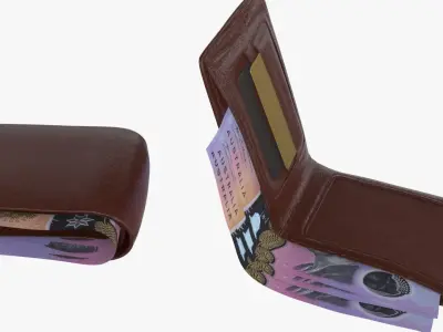 Australia 5 Dollar Wallet Money Purse 3D model