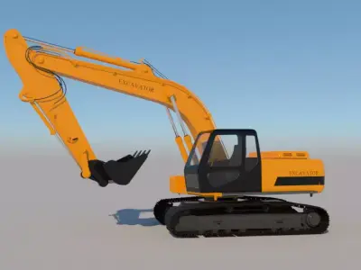 Full Rigged Excavator 3D model